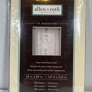 ALLEN + ROTH 84-in Ivory Polyester Sheer Rod Pocket Single Curtain Panel